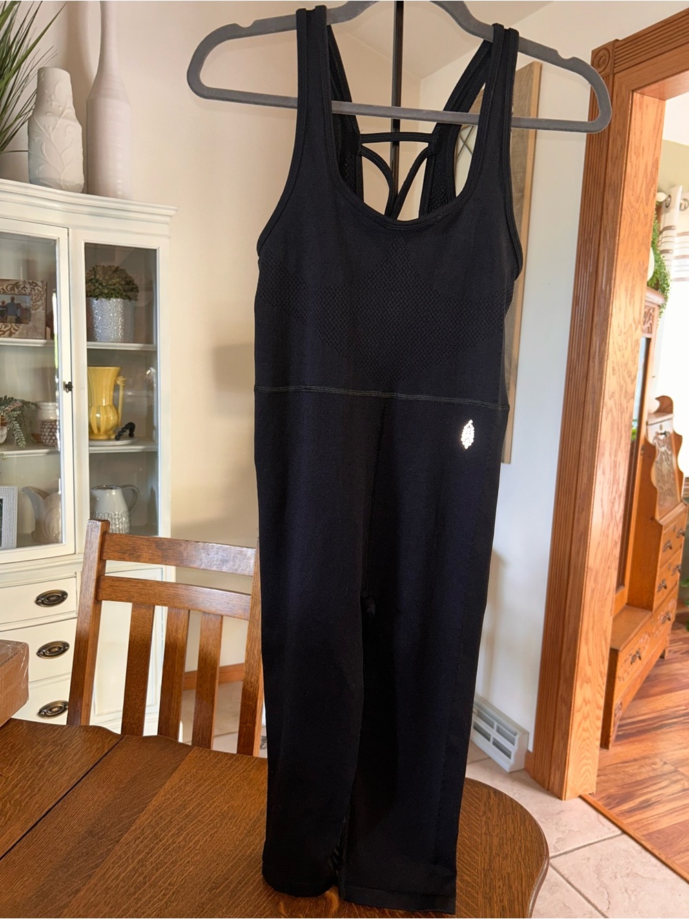 Free People Movement by Free People Black Strappy 3/4 Length Back Ponte Runsie